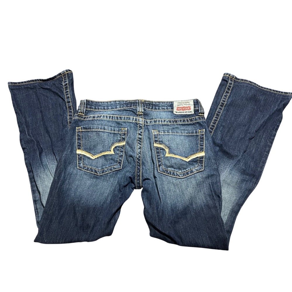 Big Star Remy Low Rise Bootcut Jeans Dark Wash Blue Denim Size 28R Womens